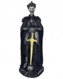 Esttua Guerreiro Esqueleto com Espada 26cm Resina