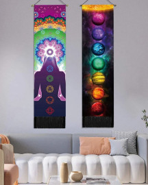 Pano de Parede Banner 7 Chakras Mandala Yoga Medita��o