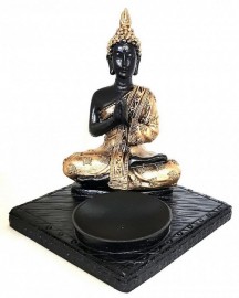 Incensrio Buda Meditando Base Quadrada