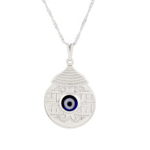 Gargantilha Prata Mandala Eg�pcia com Olho Grego 25mm