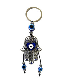 Chaveiro M�o Hamsa com Cora��o e Olho Grego
