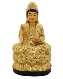 Est�tua Kuanyin 23cm Dourado