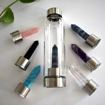 Garrafa Com Pedra Cristal E Quartzo Elixir Da Vida