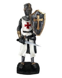 Est�tua Guerreiro Templ�rio Medieval 17cm Resina