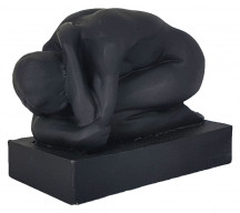 Est�tua Homem Agachado com Base 12cm Resina
