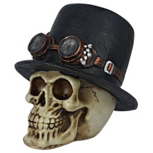 Cr�nio Chapeleiro com �culos 16cm Resina