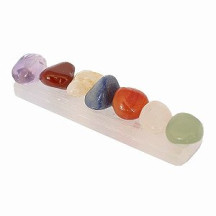 Kit Pedras dos 7 Chakras Limpeza Base em Selenita