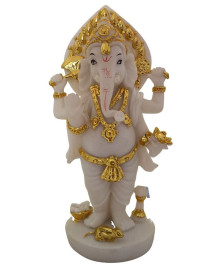 Est�tua Ganesha em P� 20cm Branco
