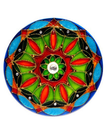 Mandala Folhas 10cm Vidro