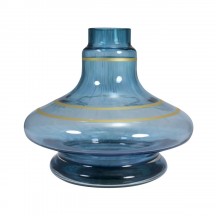 Vaso Narg Glass Aladim Gold Aqua Marine