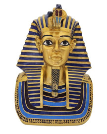 Est�tua Busto de Fara� 37cm Dourado