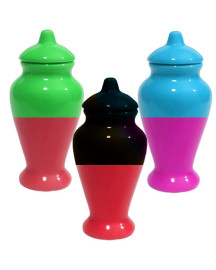 Quartinha de Lou�a Bicolor 17cm Sem Al�a